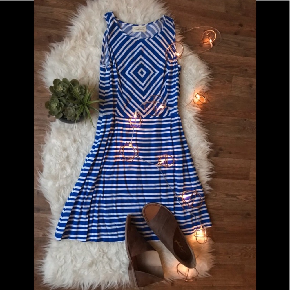 Blue+White Stripe Boutique Dress